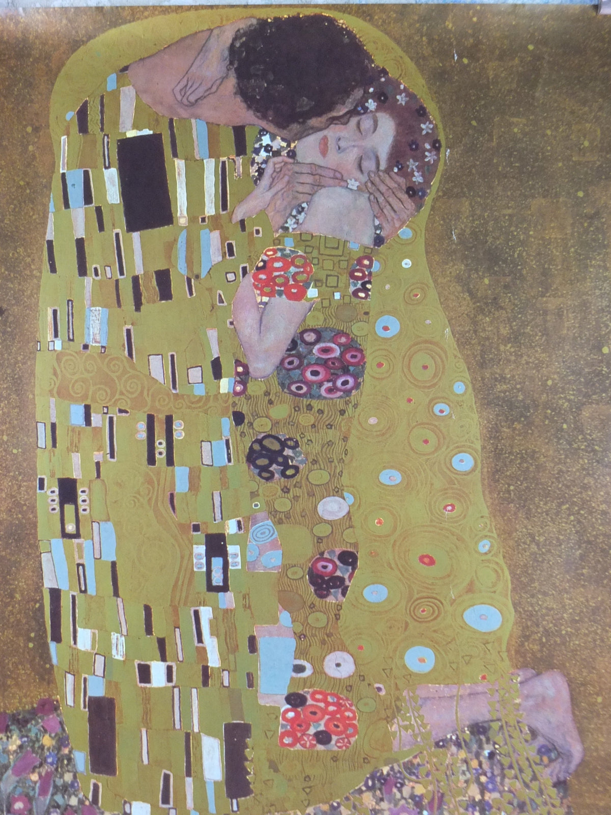 1992 Gustav Klimt Poster, The Kiss, from Athena International, Art Nouveau Symbolism Vienna Secession gallery exhibition, wall art decor