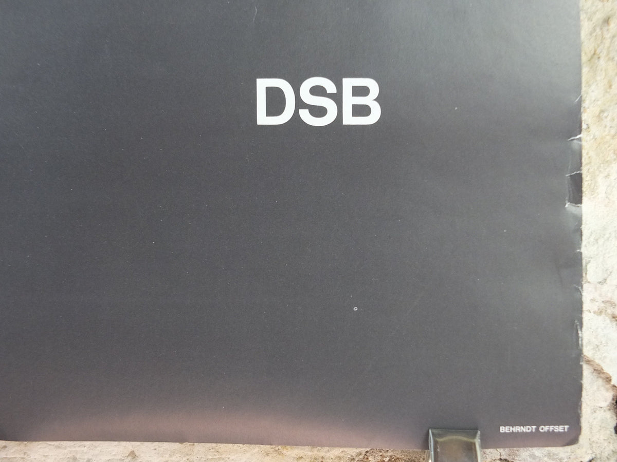 1977 DSB Danske Statsbaner Poster, by Buster Bruun, Danish State Railways, colourful landscape, Scandanavian design, wall art decor