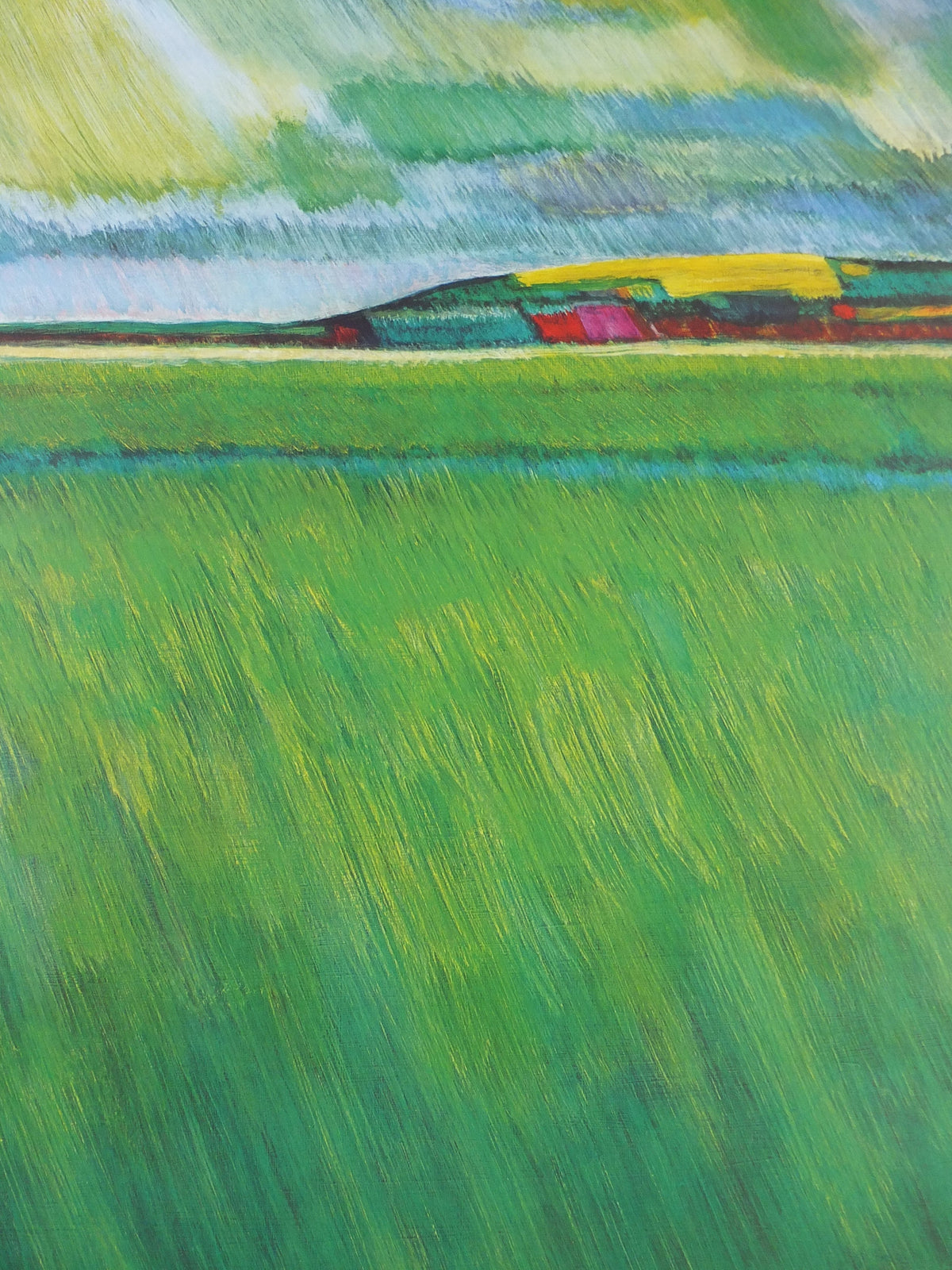 1977 DSB Danske Statsbaner Poster, by Buster Bruun, Danish State Railways, colourful landscape, Scandanavian design, wall art decor