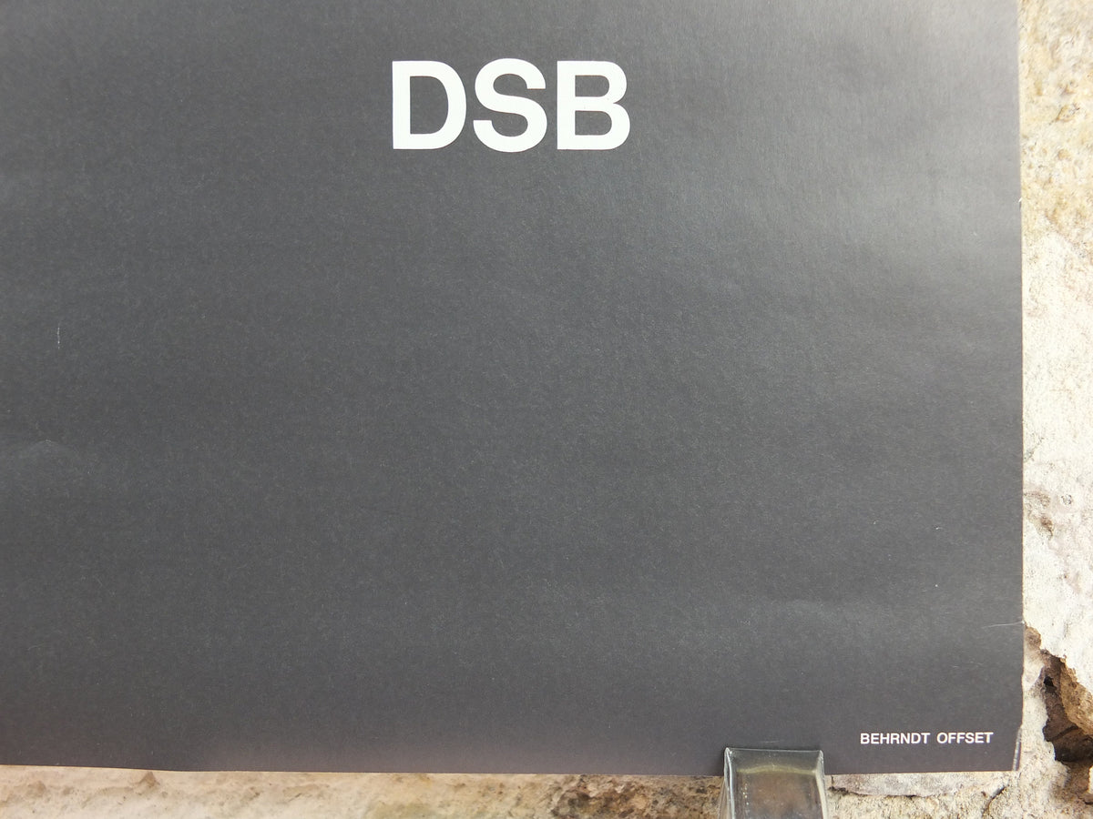 1977 DSB Danske Statsbaner Poster, by Buster Bruun, Danish State Railways, colourful landscape, Scandanavian design, wall art decor