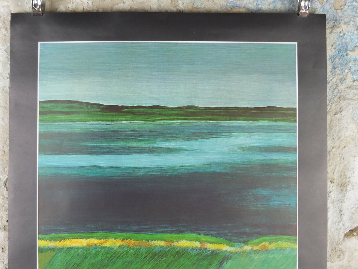 1977 DSB Danske Statsbaner Poster, by Buster Bruun, Danish State Railways, colourful landscape, Scandanavian design, wall art decor