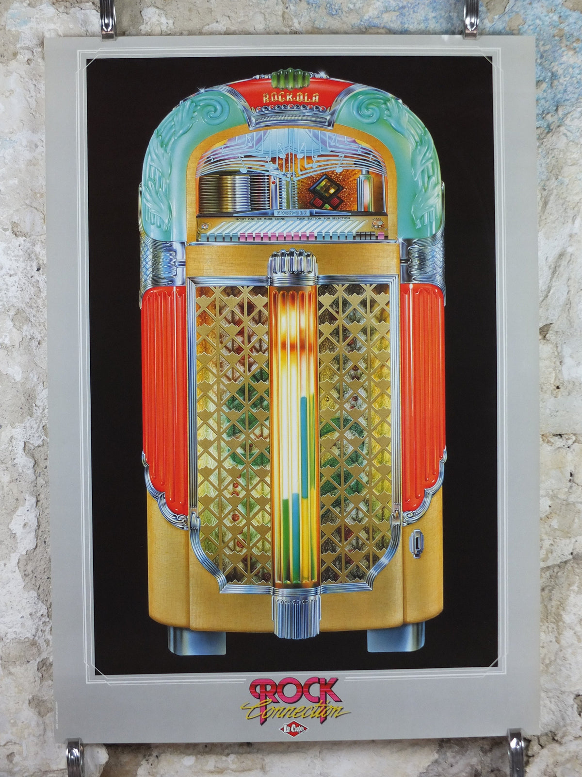 1980s Wurlizter Rocola 1428 Jukebox Poster, colourful retro advertising for grandest music player, gifts for music lovers, wall art decor