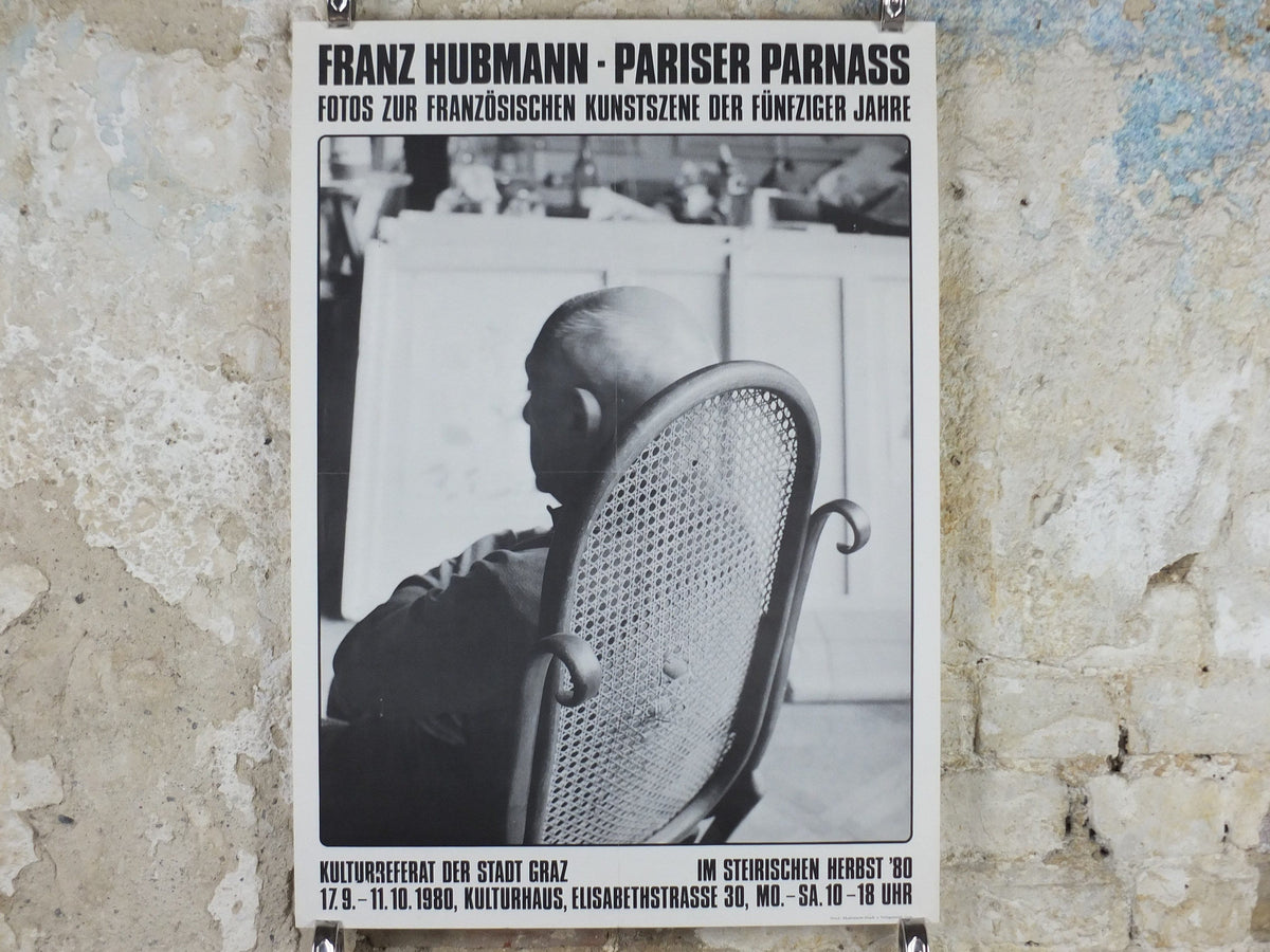 1980 Franz Hubmann Poster, Picasso in a cane rocking chair in California Villa 1957, Photography, gallery exhibition, wall art decor