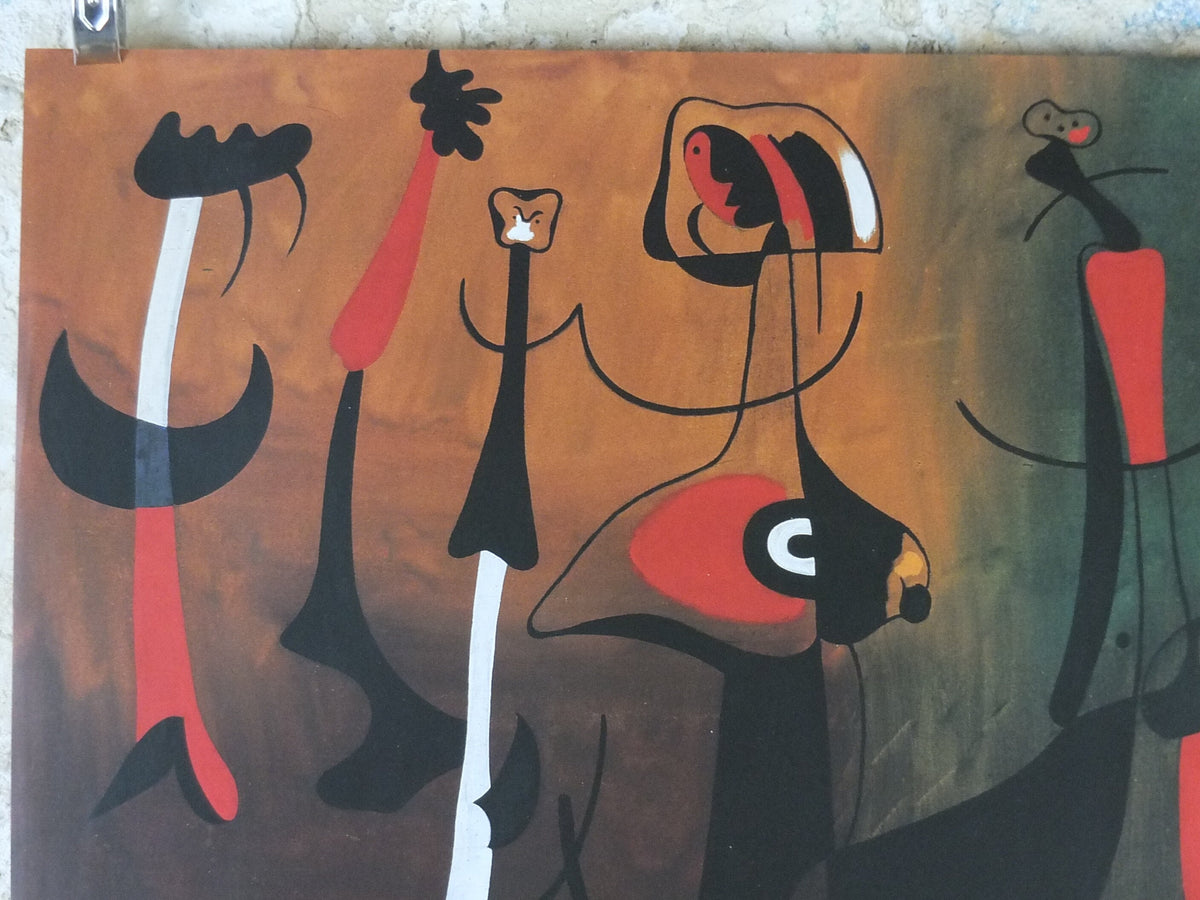 1998 Joan Miro Poster, Rhythmic Characters 1933-34, Surrealism, Fauvism, expressionism, gallery exhibition wall art decor