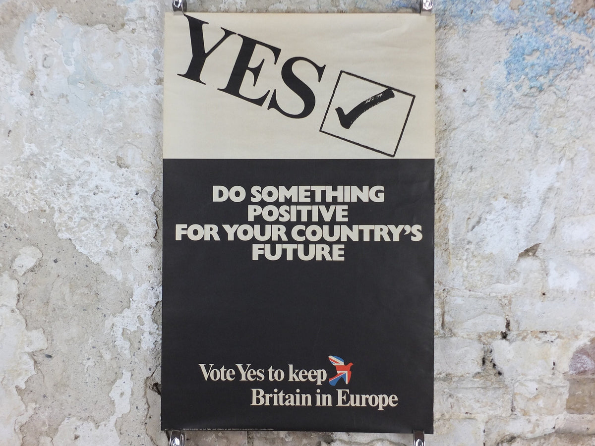 1975 Vote Yes to keep Britain in Europe Poster, initial referendum to join and stay in the EEC, democracy in Europe, wall art decor