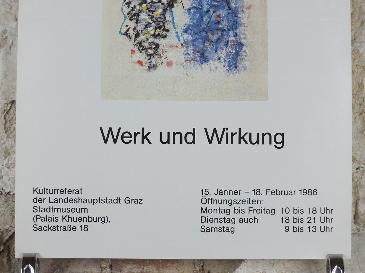 1986 Kurt Weber Poster, Graz Succession painter, Austrian expressionist, artist gallery exhibition, wall art decor