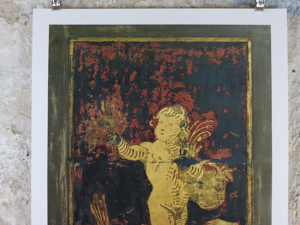 2000 Charlottenborg Poster, Cherub with Flowers, gallery exhibition, wall art decor