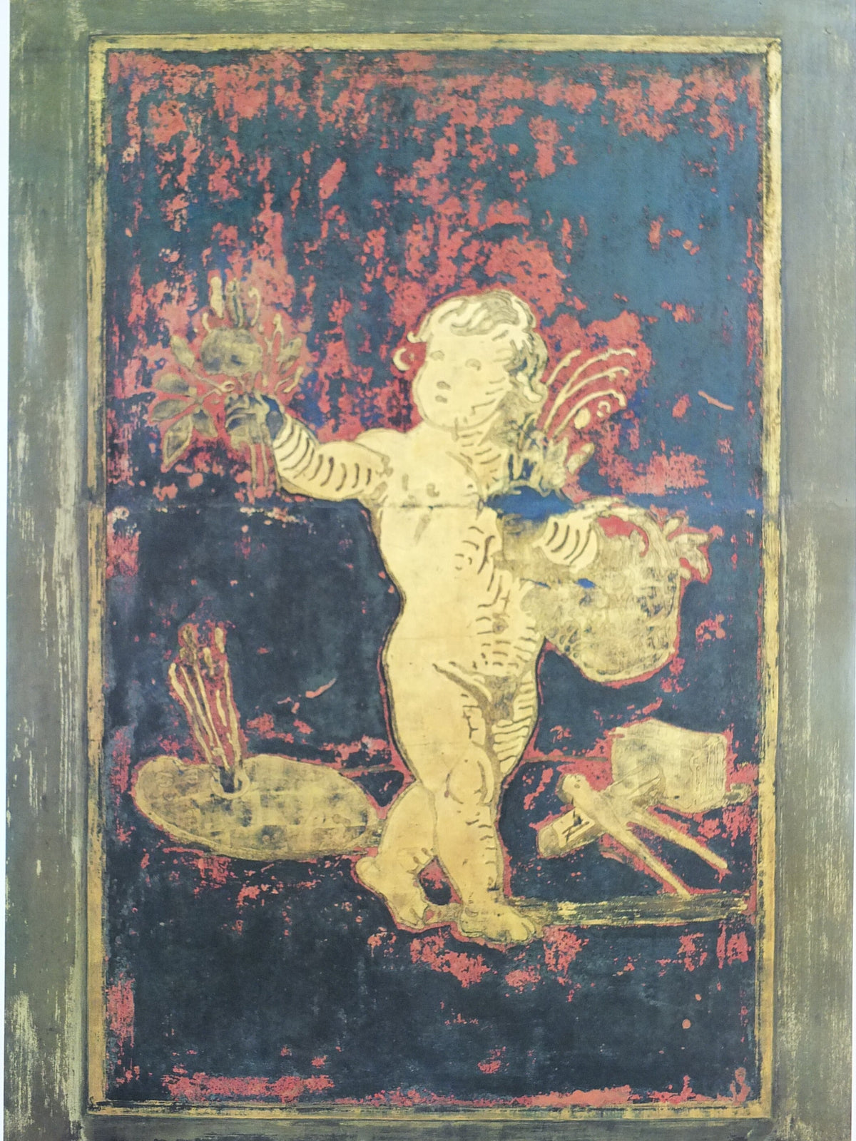 2000 Charlottenborg Poster, Cherub with Flowers, gallery exhibition, wall art decor