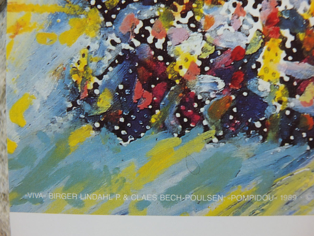 1989 Centre Georges Pompidou Poster, Paris France, 80s fluoro pop art, gallery wall art decor