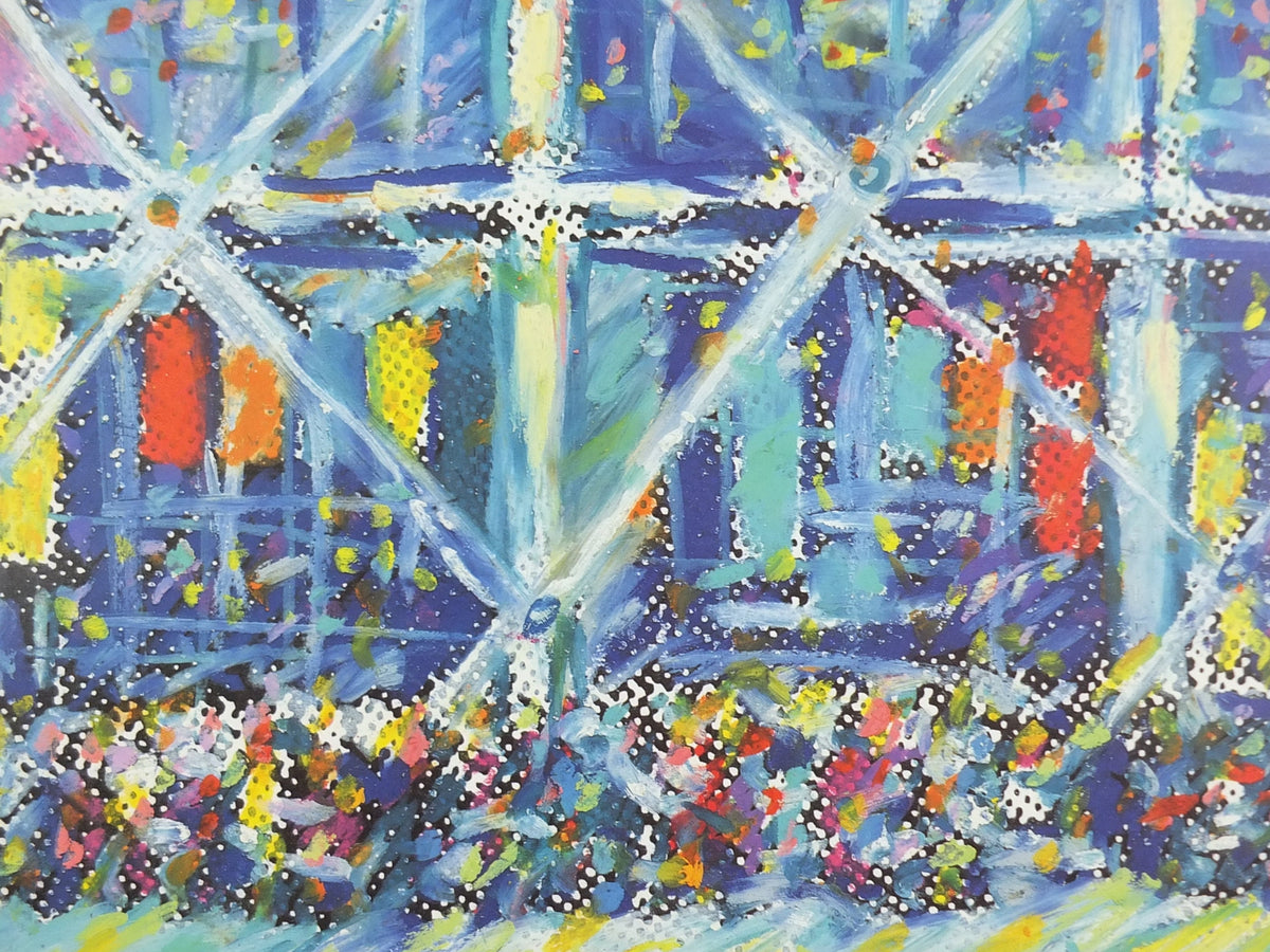 1989 Centre Georges Pompidou Poster, Paris France, 80s fluoro pop art, gallery wall art decor
