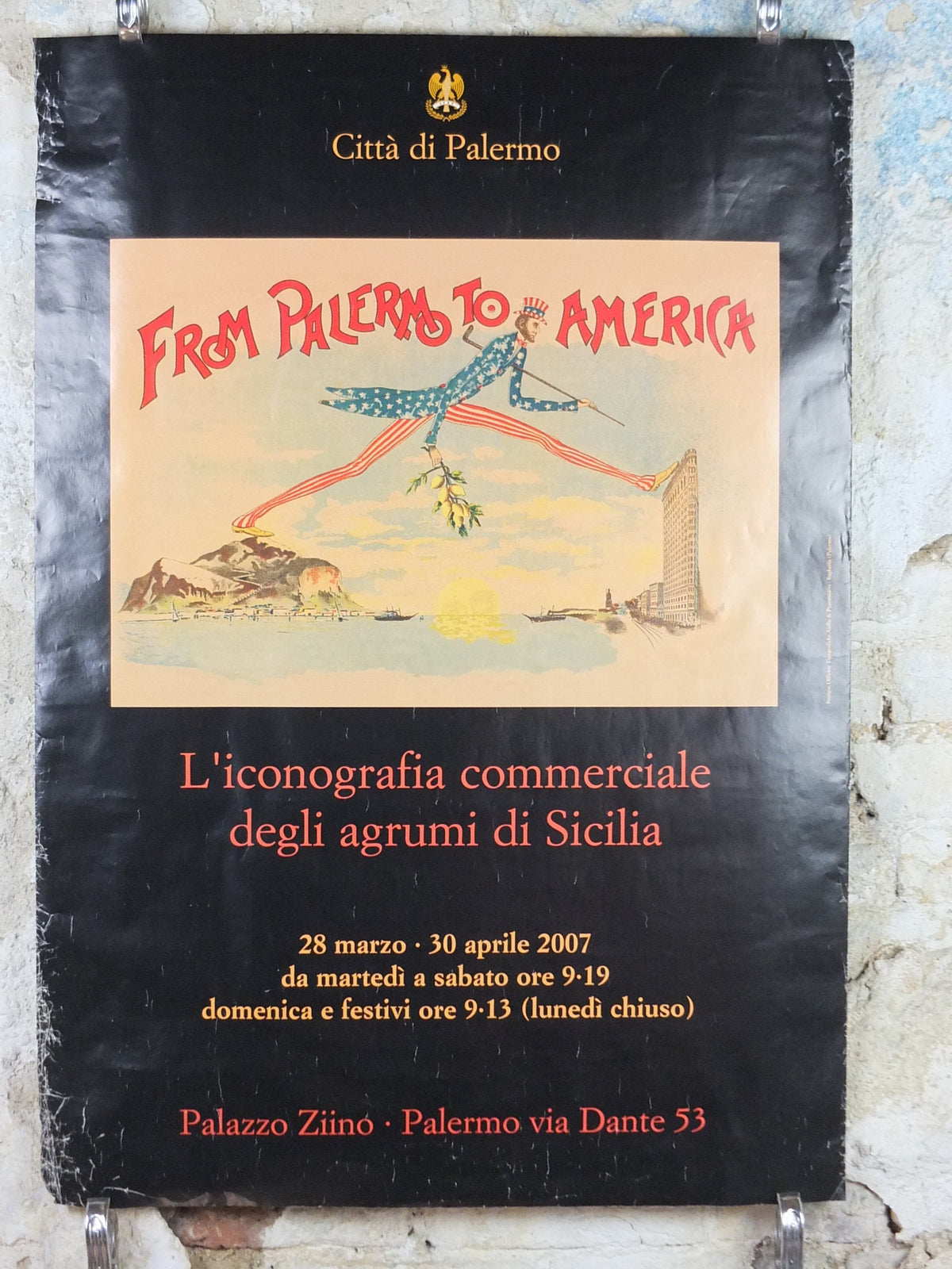 2007 From Palermo to America Poster, Sicilian Italian immigration to the United States, wall art decor