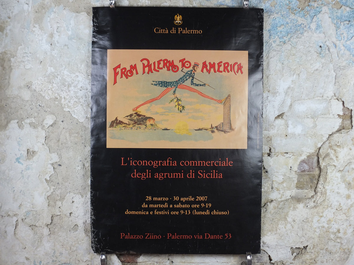 2007 From Palermo to America Poster, Sicilian Italian immigration to the United States, wall art decor