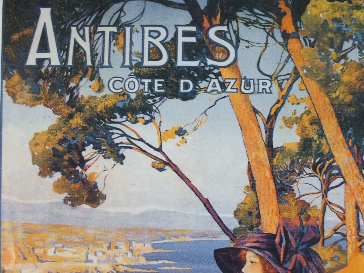 Antibes Cote d'Azure Poster, SNCF French Riviera, reproduction from the 1980s, wall art decor
