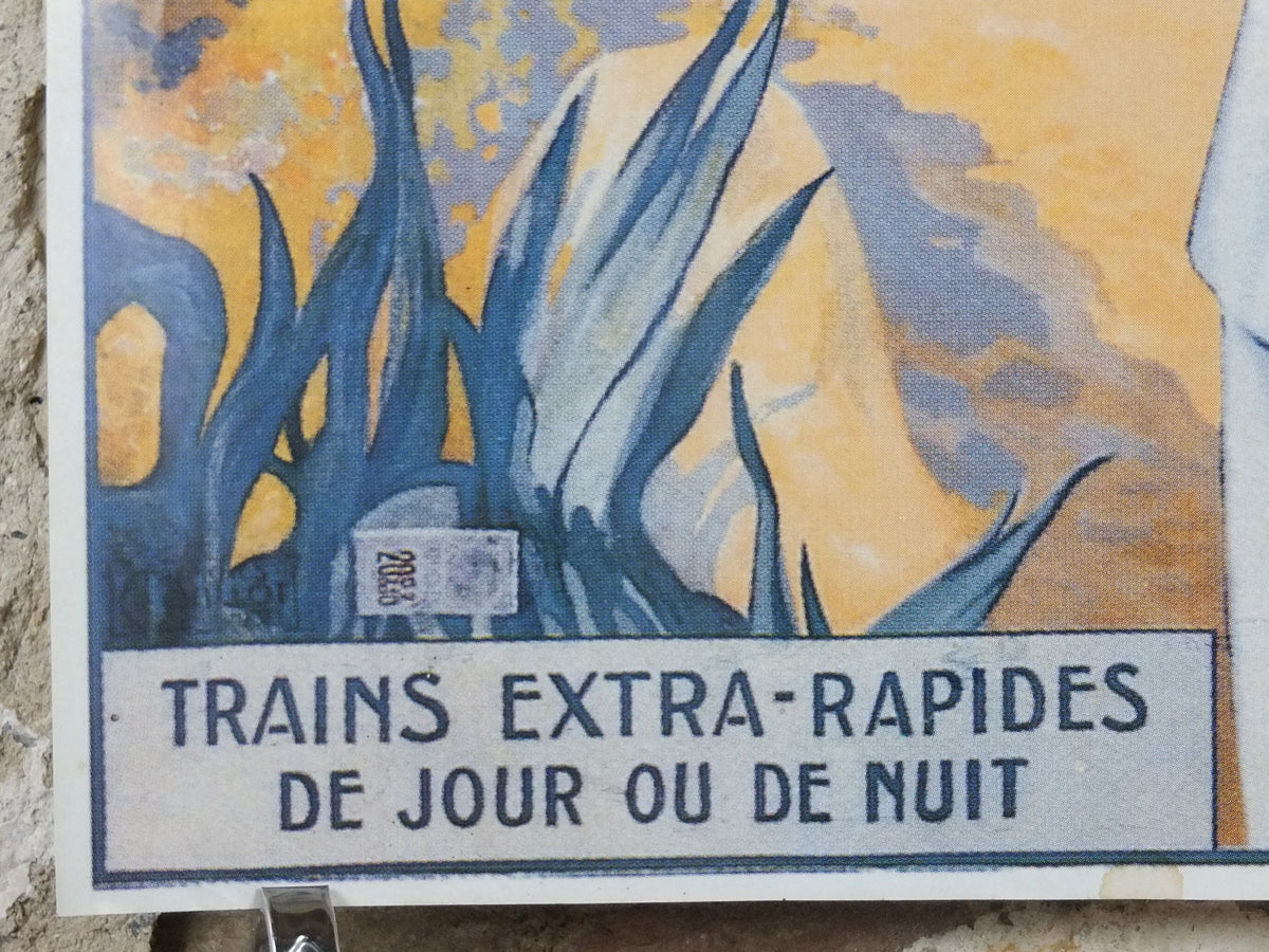 Antibes Cote d'Azure Poster, SNCF French Riviera, reproduction from the 1980s, wall art decor