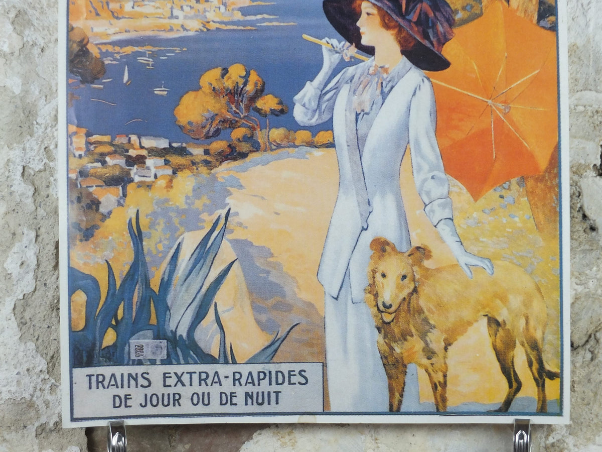 Antibes Cote d'Azure Poster, SNCF French Riviera, reproduction from the 1980s, wall art decor
