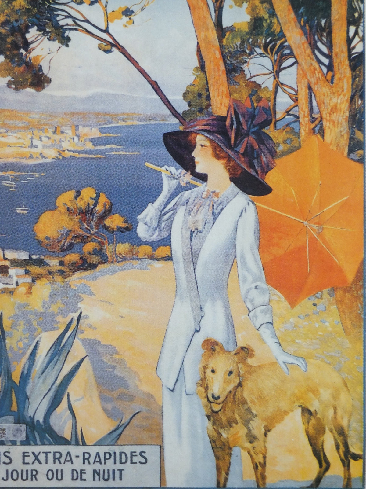 Antibes Cote d'Azure Poster, SNCF French Riviera, reproduction from the 1980s, wall art decor