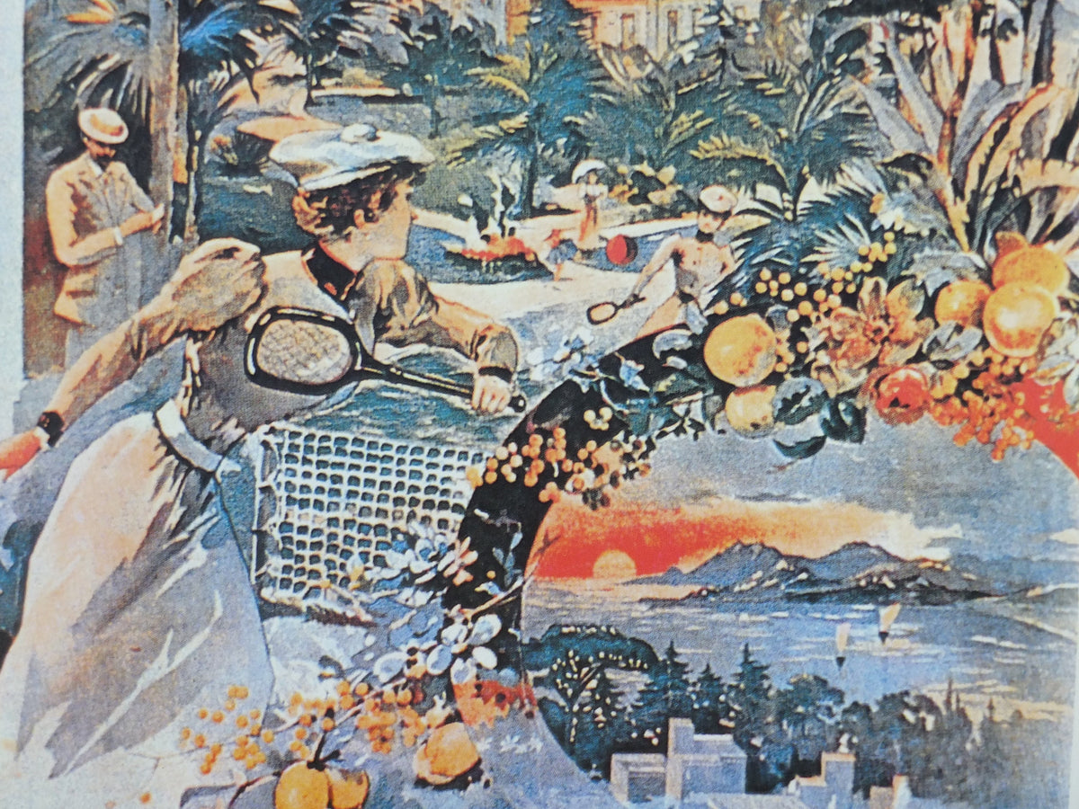 L'Hiver Cannes Cote d'Azure Poster, Hotel des Pins on the French Riviera, reproduction from the 1980s, wall art decor
