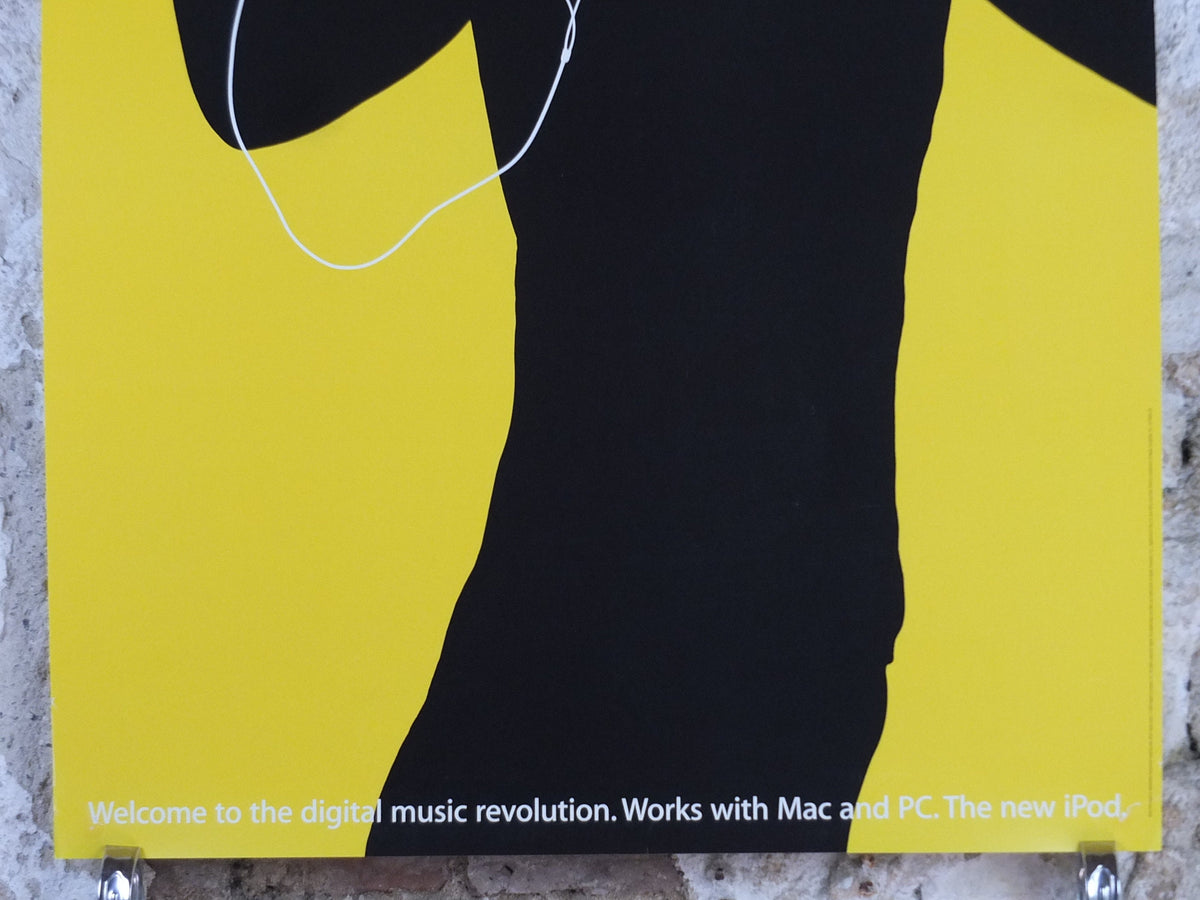 2003 Apple iPod Poster, original Dancing man in hat by Susan Alinsangan and Casey Leveque, music computer technology, retro wall art decor