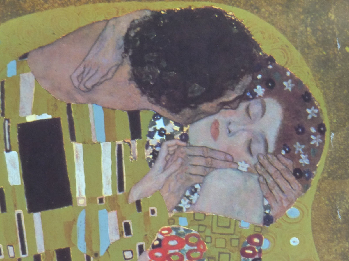 1992 Gustav Klimt Poster, The Kiss, from Athena International, Art Nouveau Symbolism Vienna Secession gallery exhibition, wall art decor