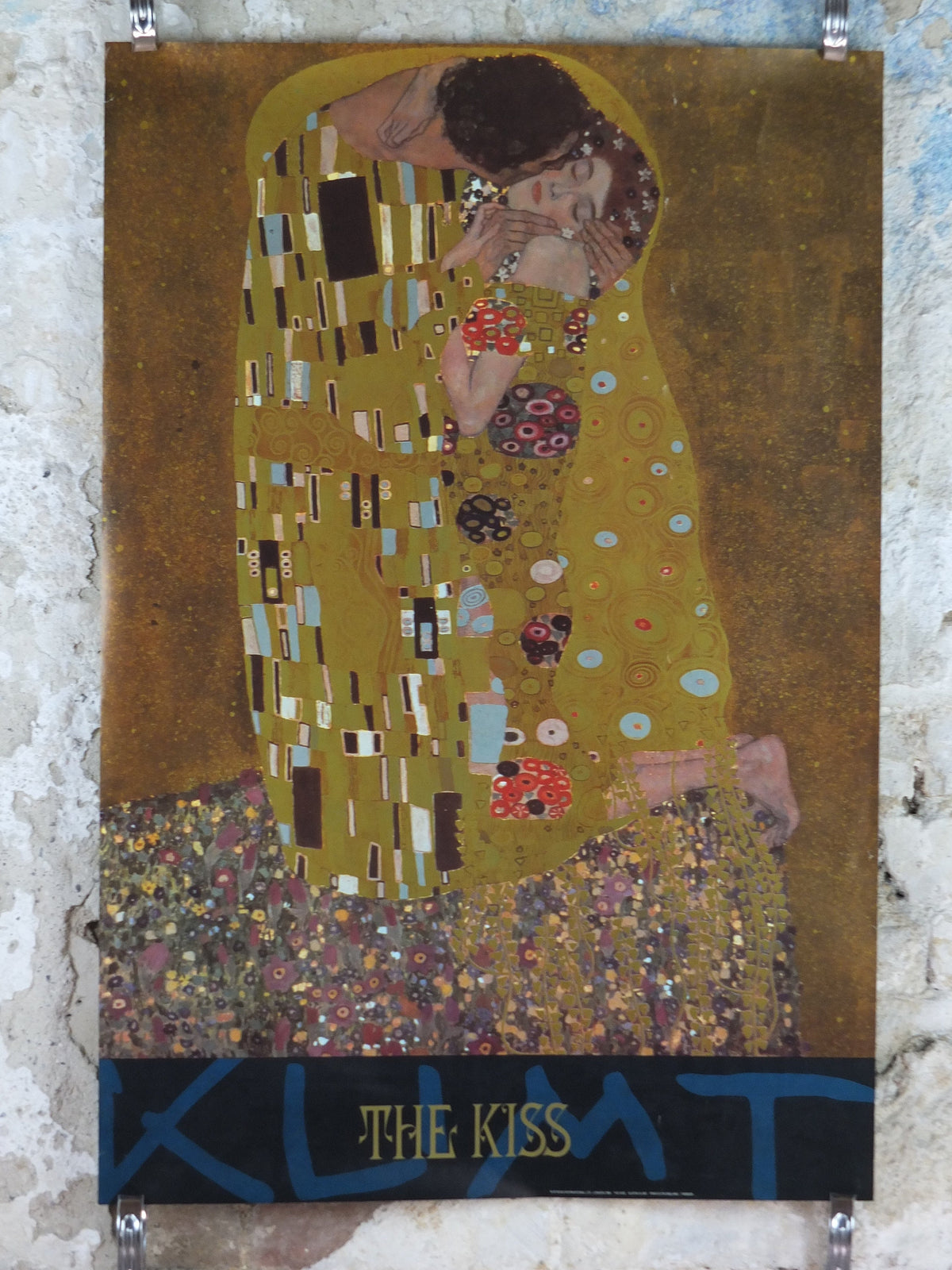 1992 Gustav Klimt Poster, The Kiss, from Athena International, Art Nouveau Symbolism Vienna Secession gallery exhibition, wall art decor