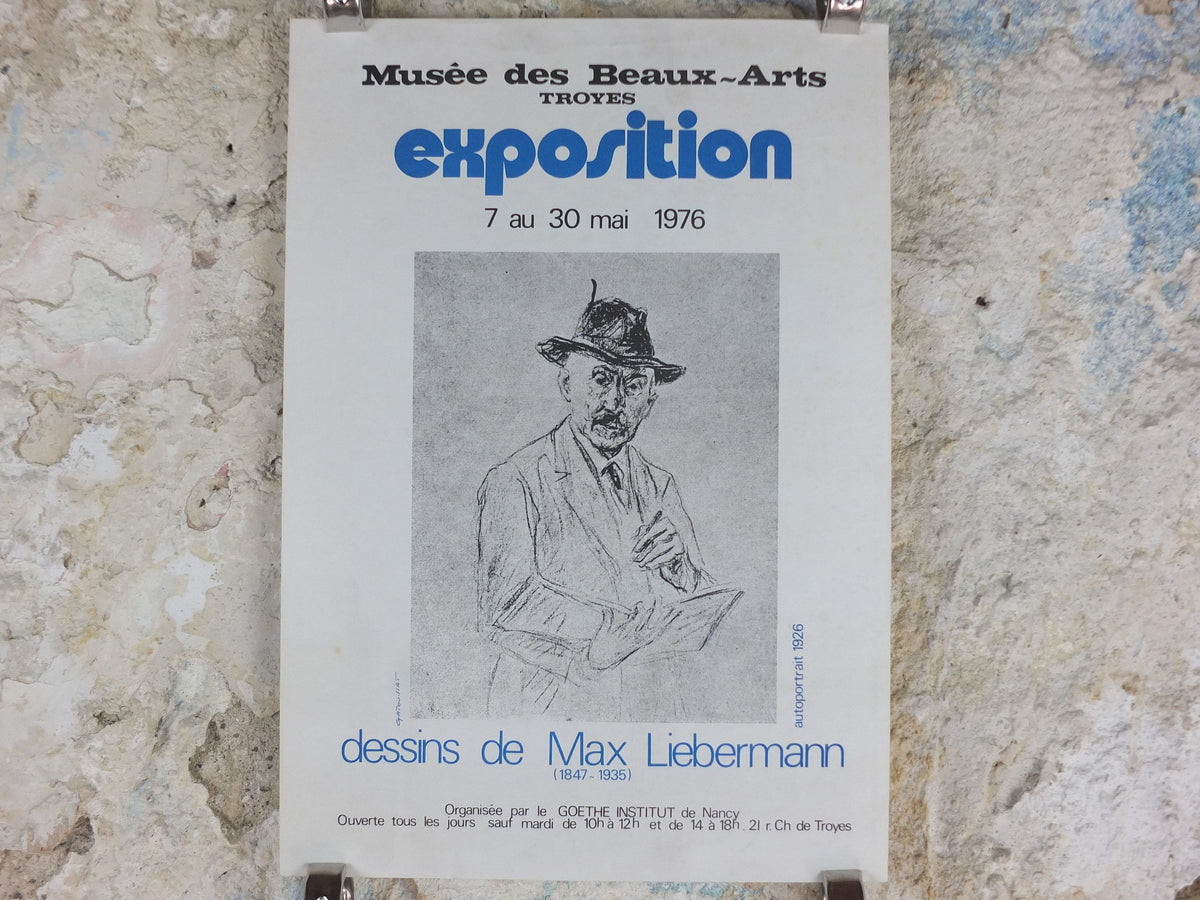 1976 Max Liebermann Poster, Self Portrait 1926, Berlin Secession expressionist, artist gallery exhibition, wall art decor