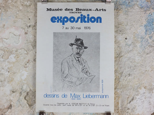 1976 Max Liebermann Poster, Self Portrait 1926, Berlin Secession expressionist, artist gallery exhibition, wall art decor