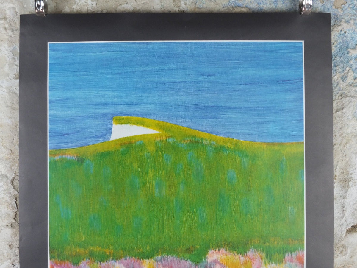 1977 DSB Danske Statsbaner Poster, by Buster Bruun, Danish State Railways, colourful landscape, Scandanavian design, wall art decor