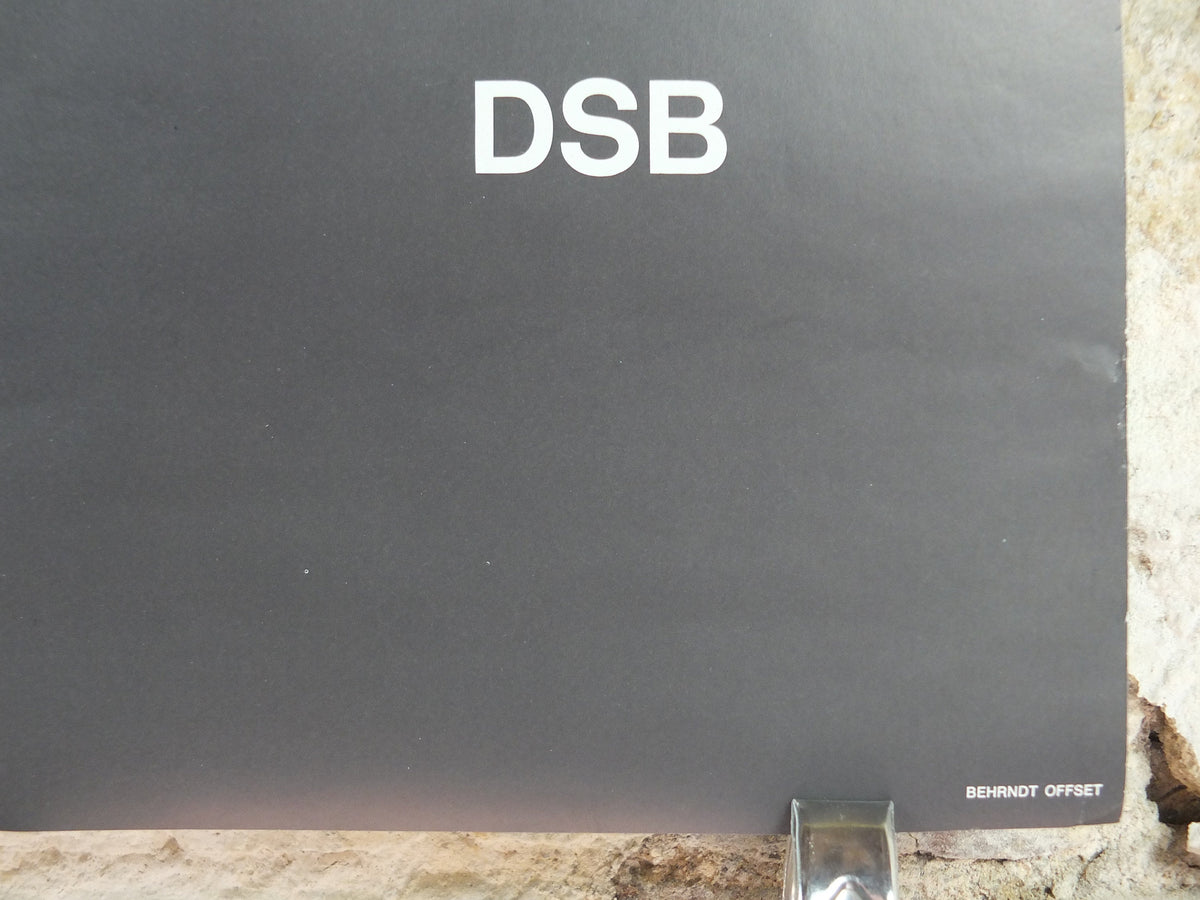 1977 DSB Danske Statsbaner Poster, by Buster Bruun, Danish State Railways, colourful landscape, Scandanavian design, wall art decor