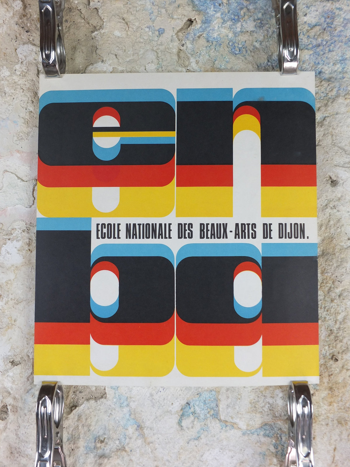 1970s Ecole Nationale des Beaux Arts de Dijon, ENBD gallery exhibition wall art decor