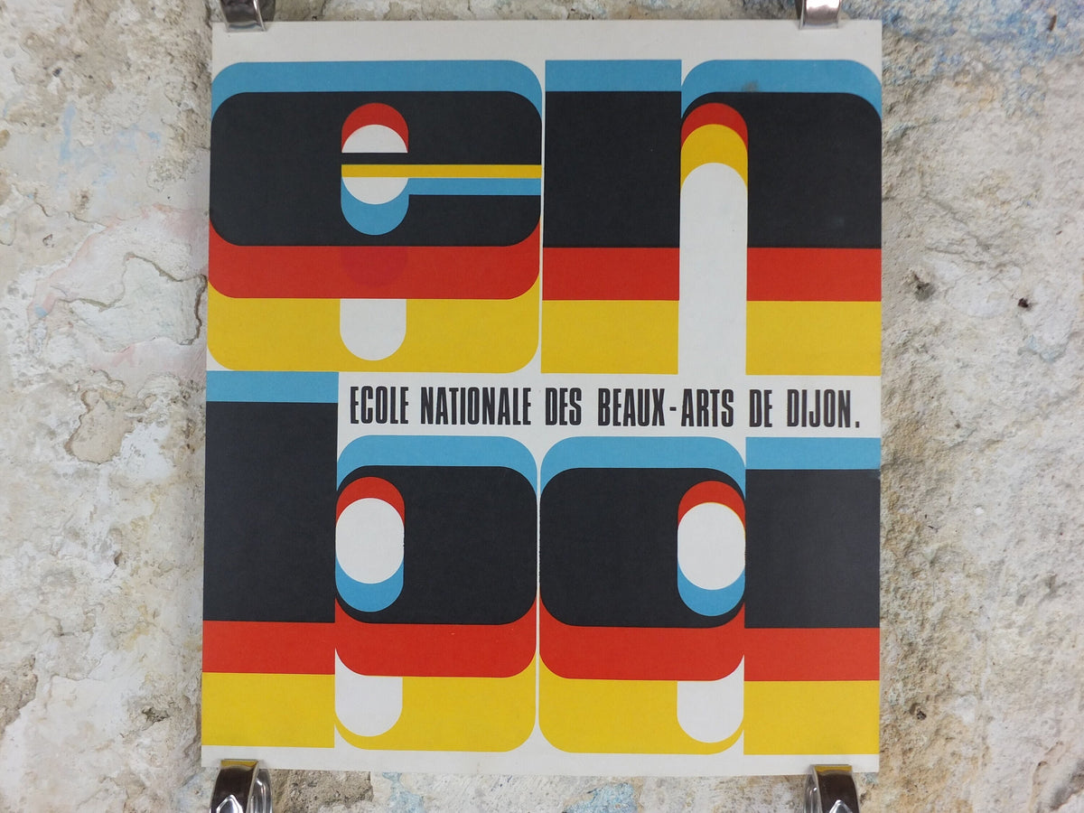 1970s Ecole Nationale des Beaux Arts de Dijon, ENBD gallery exhibition wall art decor