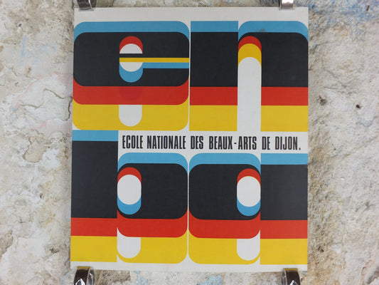 1970s Ecole Nationale des Beaux Arts de Dijon, ENBD gallery exhibition wall art decor