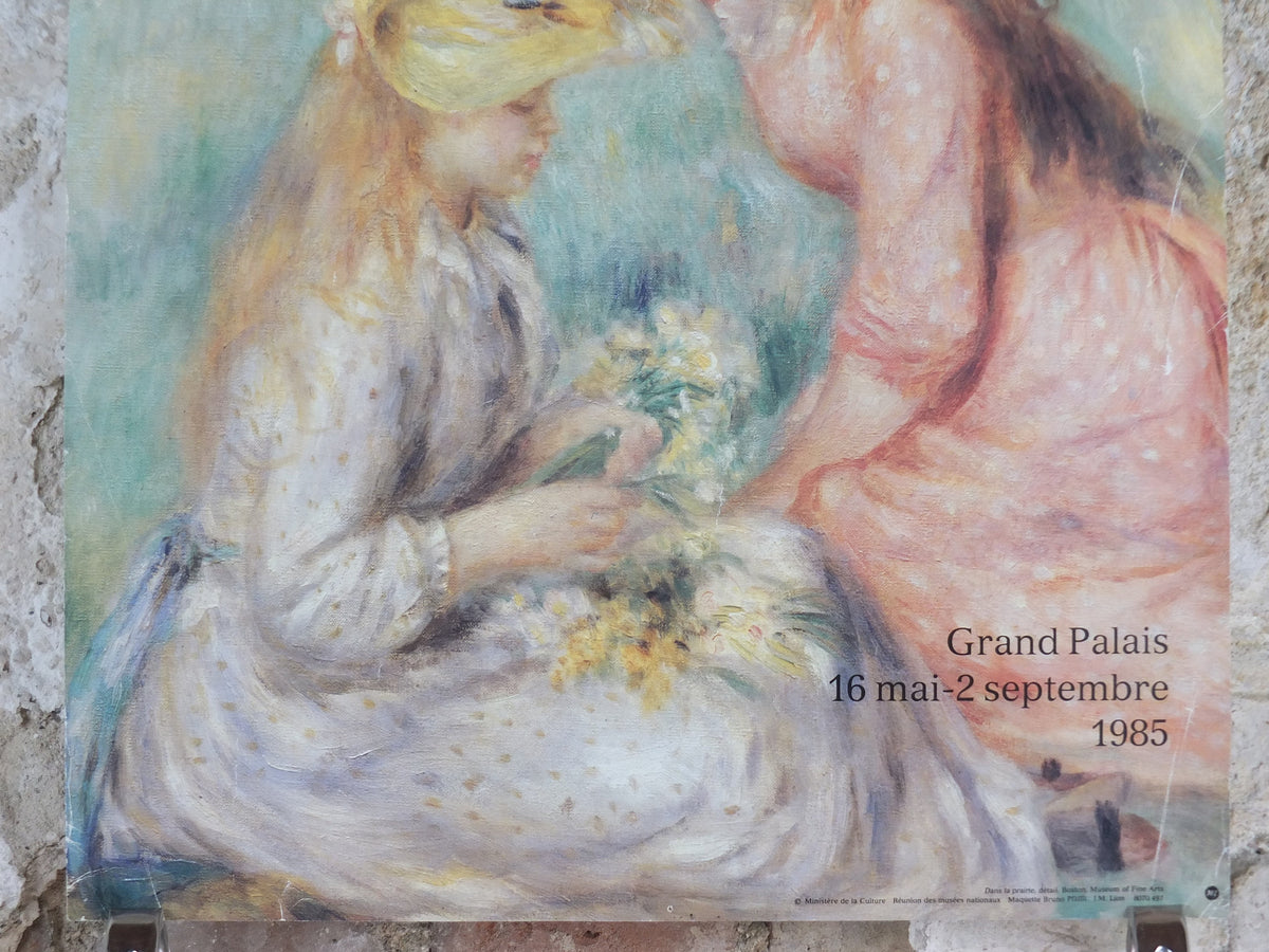 1985 Pierre Renoir Poster, In the Meadow, Dans la Prairie, Grand Palais, impressionists, artist gallery exhibition wall art decor
