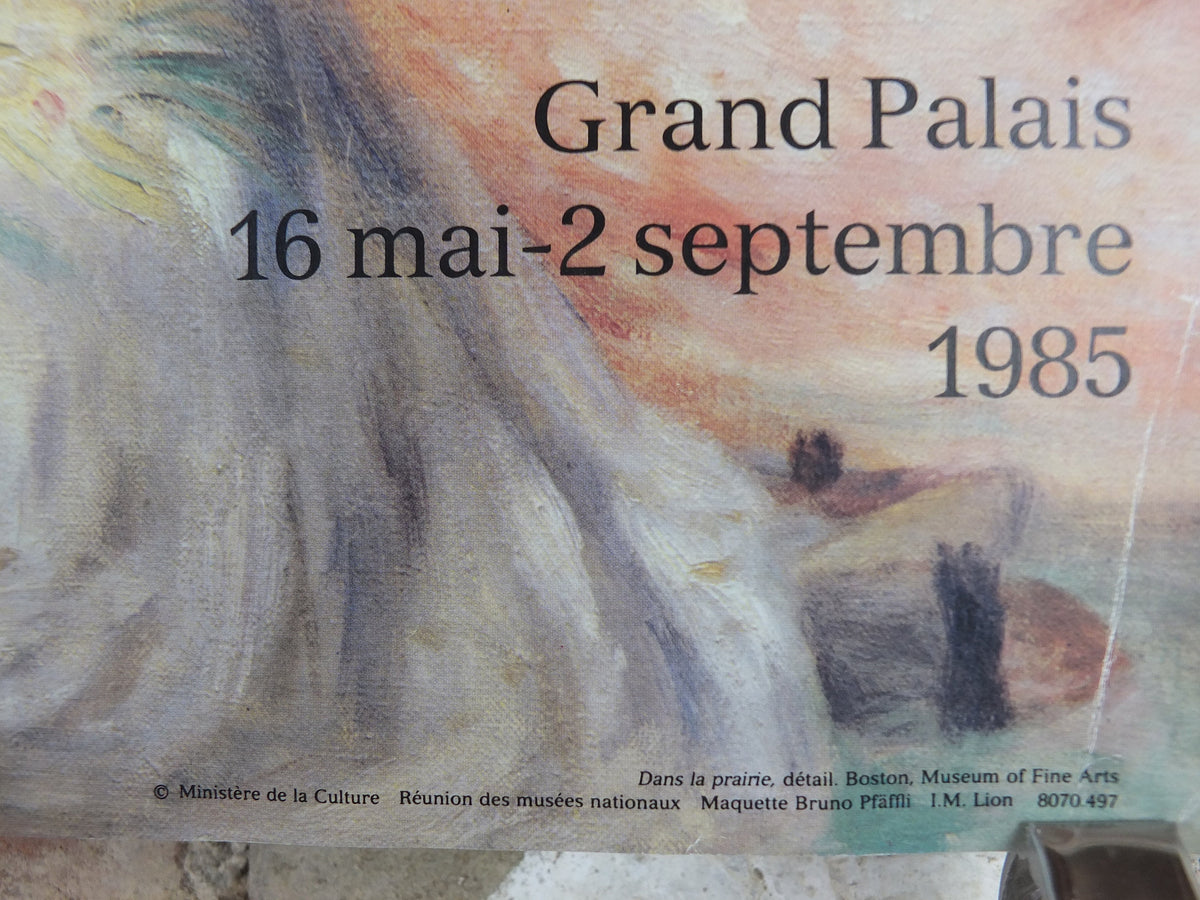 1985 Pierre Renoir Poster, In the Meadow, Dans la Prairie, Grand Palais, impressionists, artist gallery exhibition wall art decor