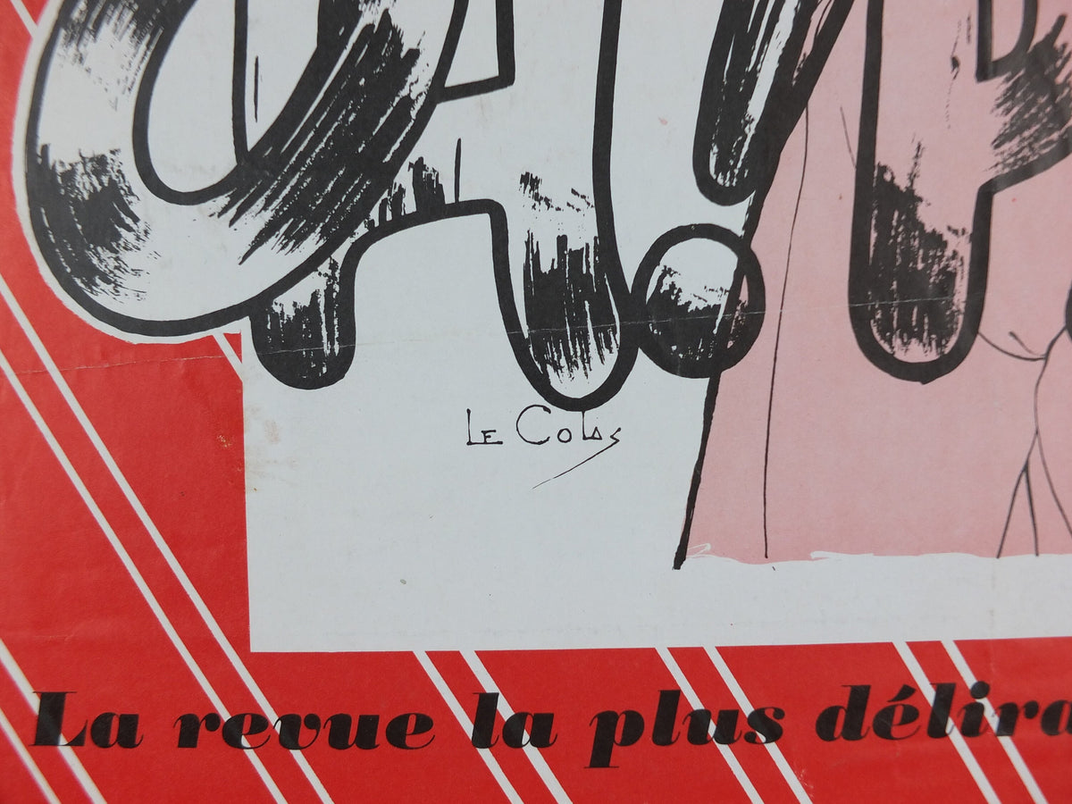 1970s Oh Paris Poster, from Elysee Theatre Montmartre, from the avant garde play Oh! Calcutta! wall art decor