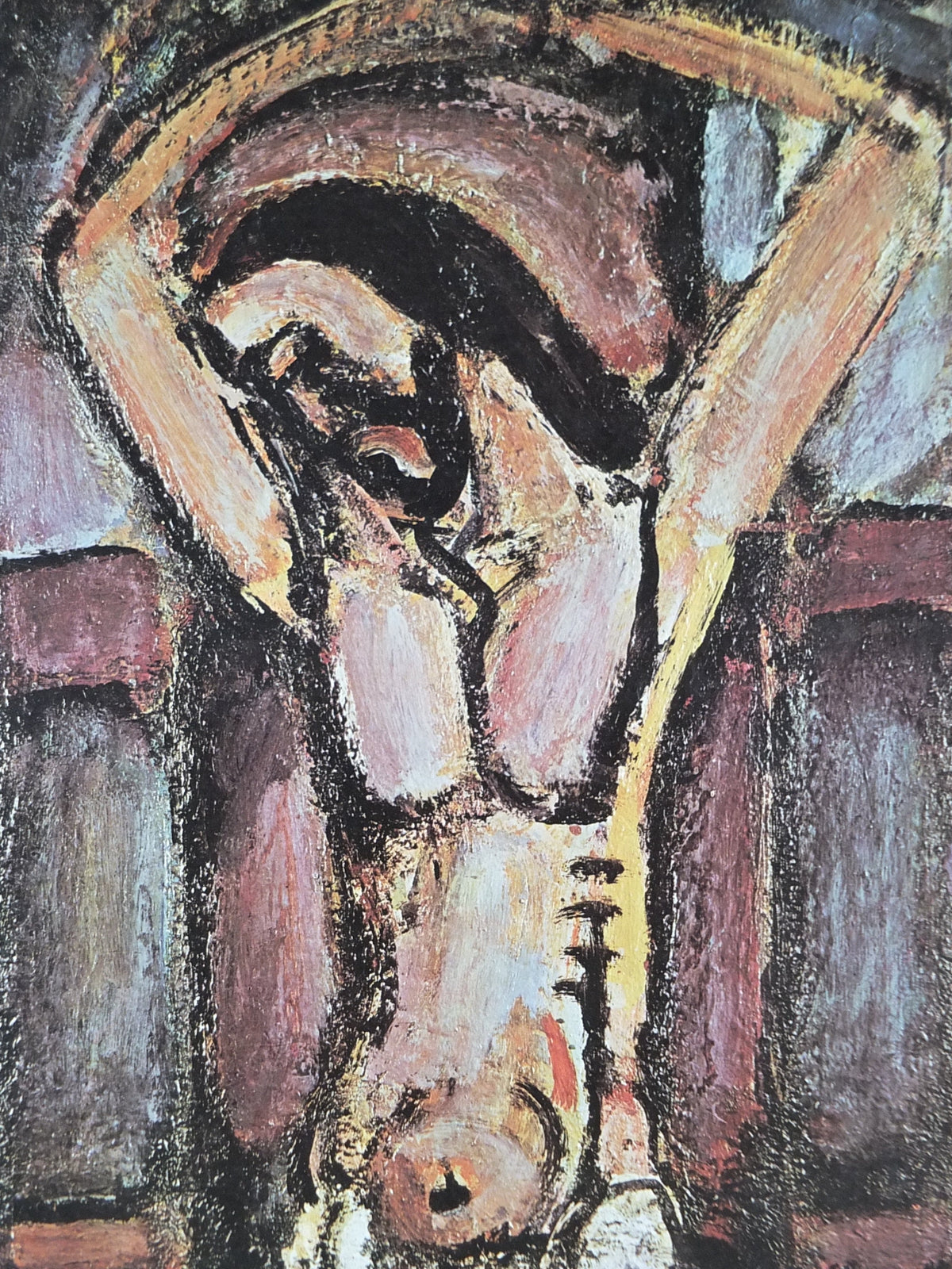 1976 Georges Rouault Poster, "Christ mocked" Expressionism Fauvism gallery exhibition, wall art decor