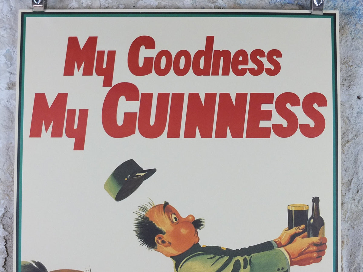 Vintage Guinness Poster, My Goodness My Guinness, from Guinness Museum, 1939 Advertising campaign Wall art by Gilroy retro 1990s