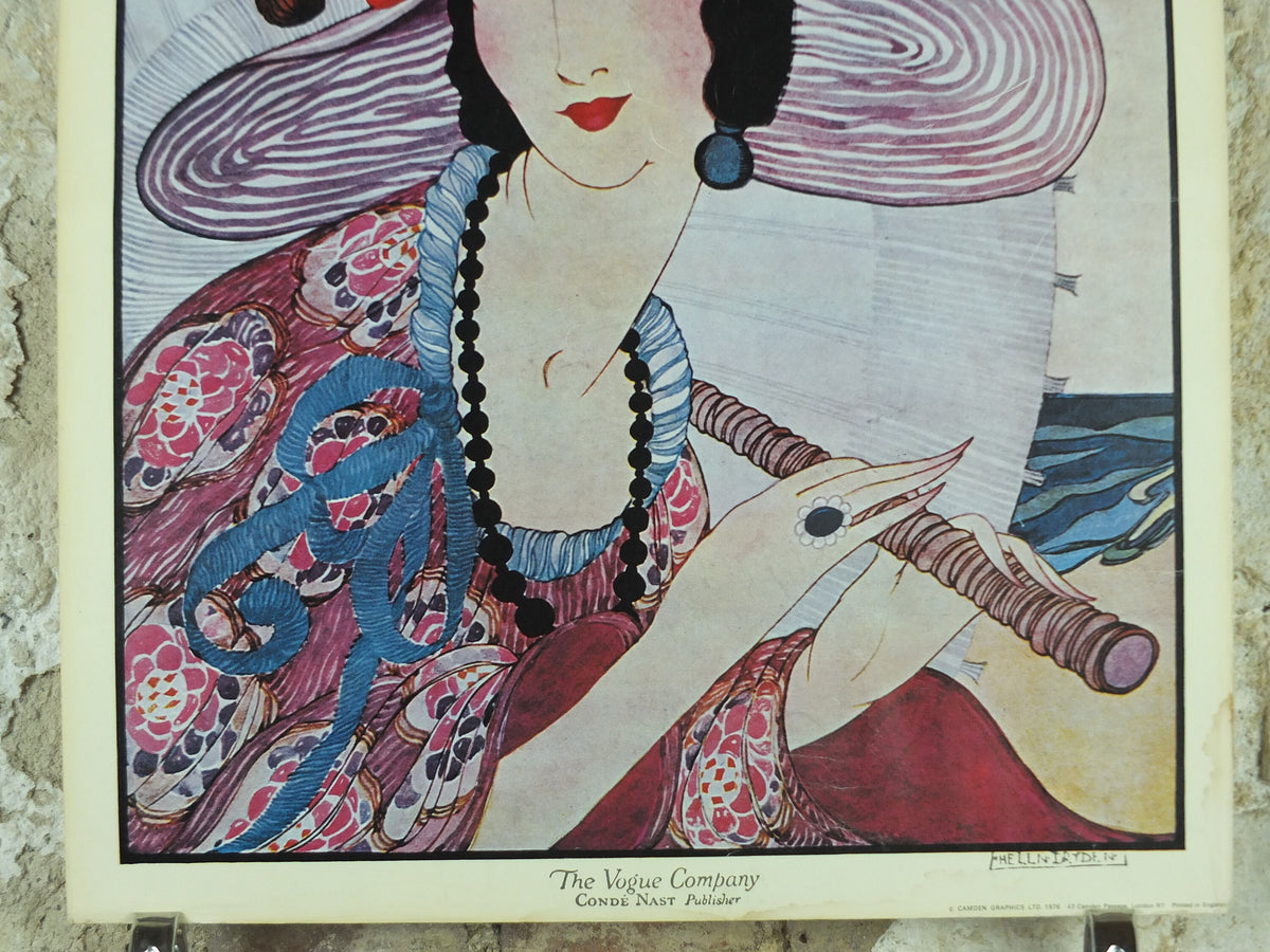 1976 Vogue Magazine Poster, Conde nast from original 1919 cover, by Helen Dryden, art deco nouveau, fashion Advertising, wall art decor