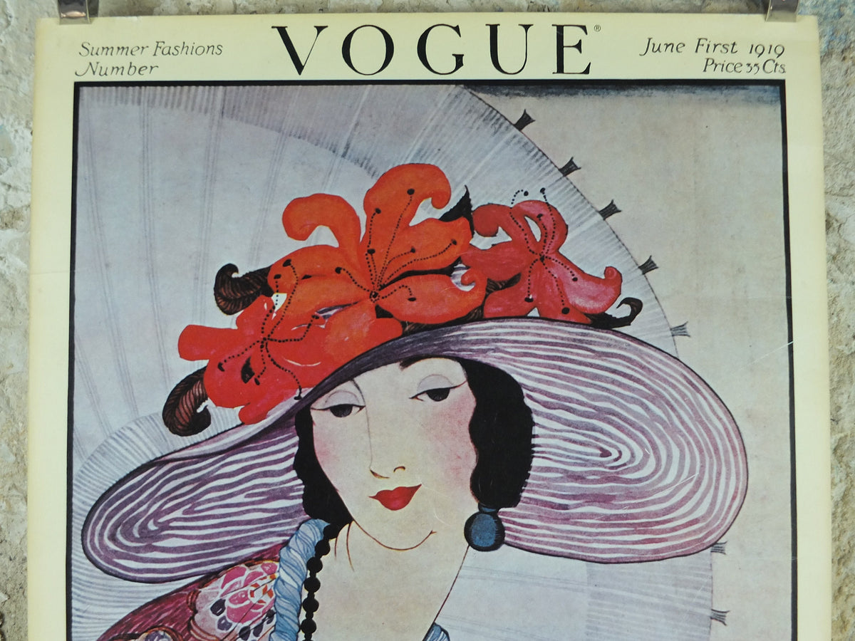 1976 Vogue Magazine Poster, Conde nast from original 1919 cover, by Helen Dryden, art deco nouveau, fashion Advertising, wall art decor
