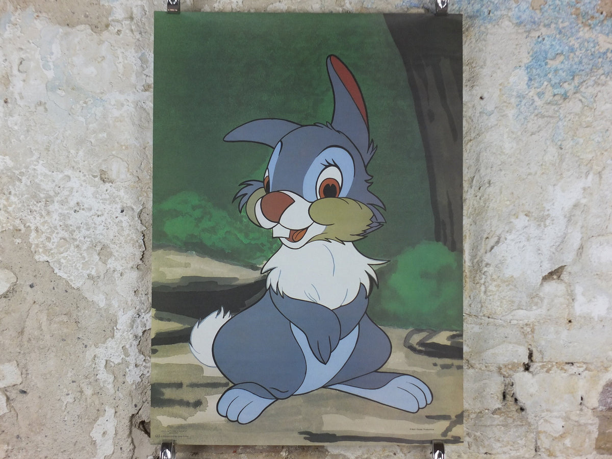 1960s Thumper the Rabbit Poster, From Bambi, Twitterpated, by J. Arthur Dixson, wall art decor