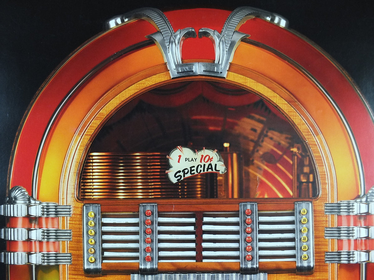 1988 Wurlizter Jukebox Poster, colourful retro advertising for the grandest music players ever, gifts for music lovers, wall art decor