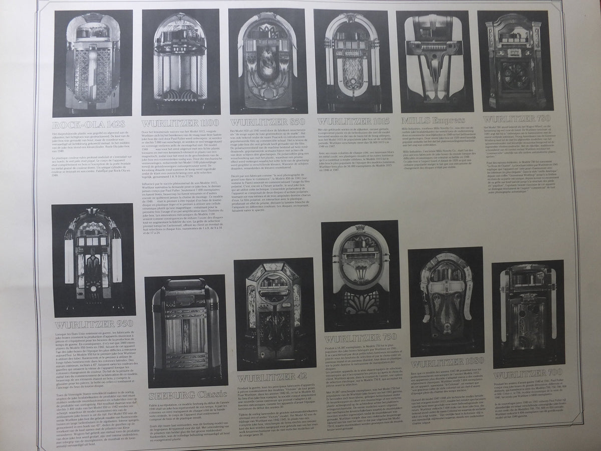 1980s Wurlizter Rocola 1428 Jukebox Poster, colourful retro advertising for grandest music player, gifts for music lovers, wall art decor