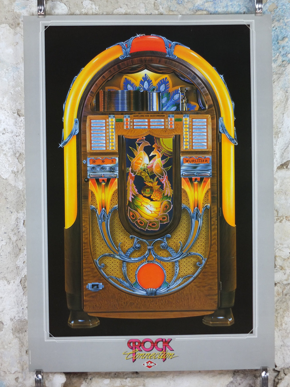1980s Wurlizter 850 Jukebox Poster, colourful retro advertising for the grandest music players ever, gifts for music lovers, wall art decor