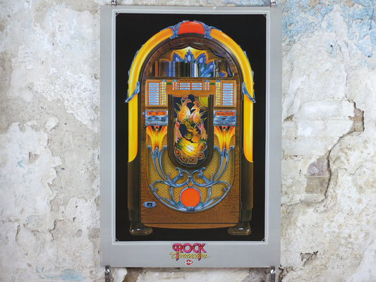 1980s Wurlizter 850 Jukebox Poster, colourful retro advertising for the grandest music players ever, gifts for music lovers, wall art decor