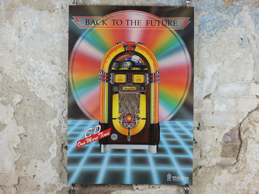 1980s Wurlizter Jukebox Poster, colourful retro advertising for the grandest music players ever, gifts for music lovers, wall art decor