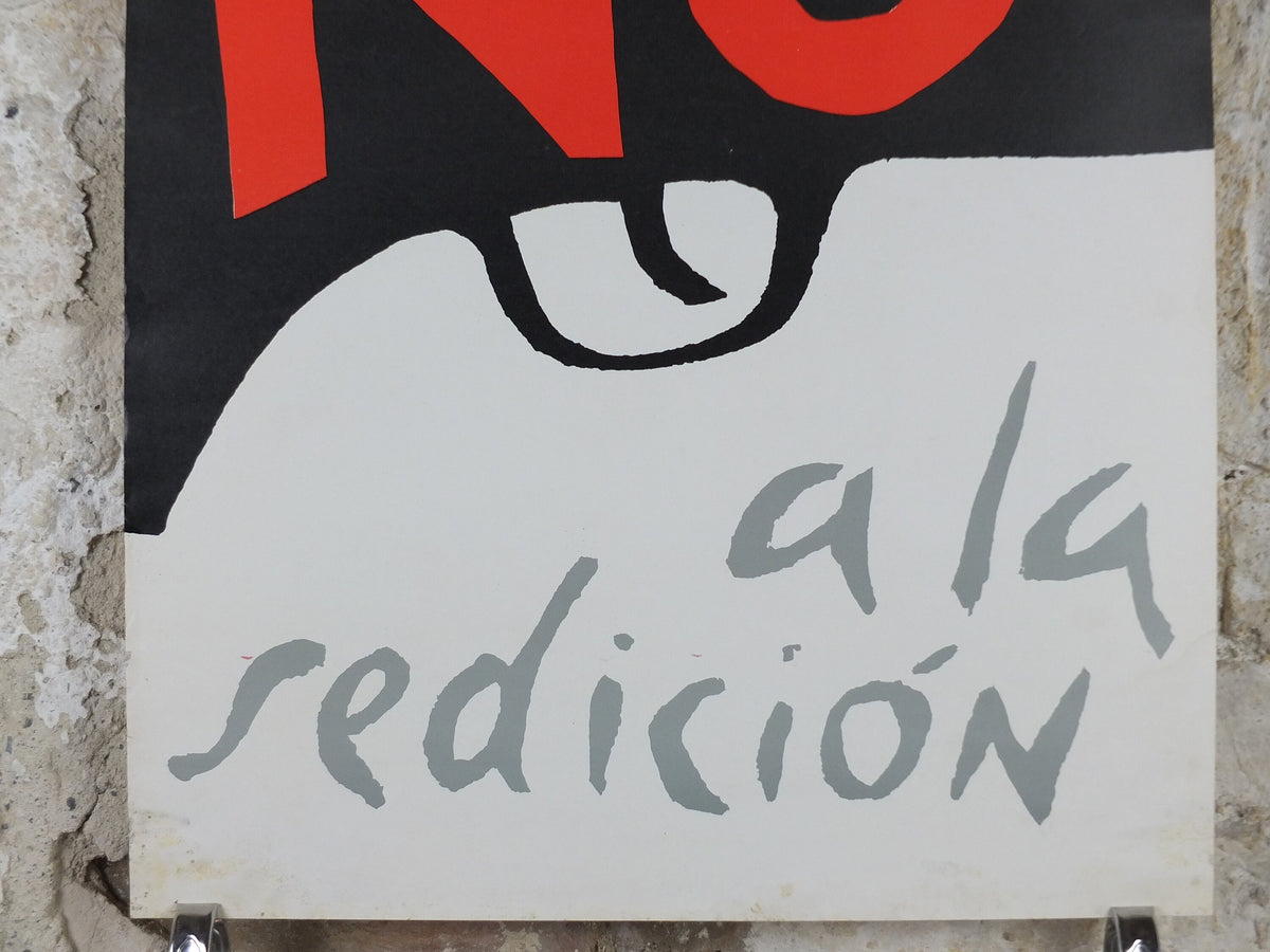1971 Chilean Allende Poster, No to Sedition against Allende, Chilean Socialist Government, Education, wall art decor