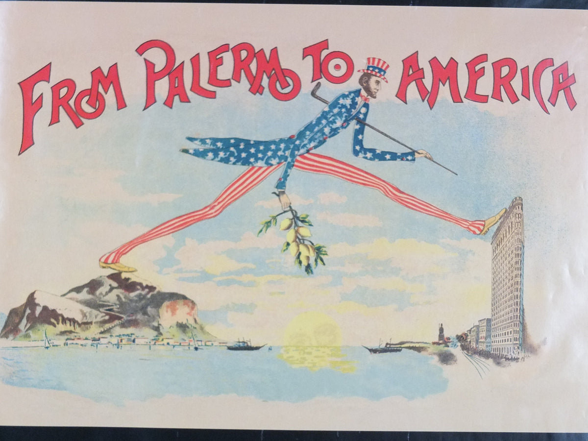 2007 From Palermo to America Poster, Sicilian Italian immigration to the United States, wall art decor