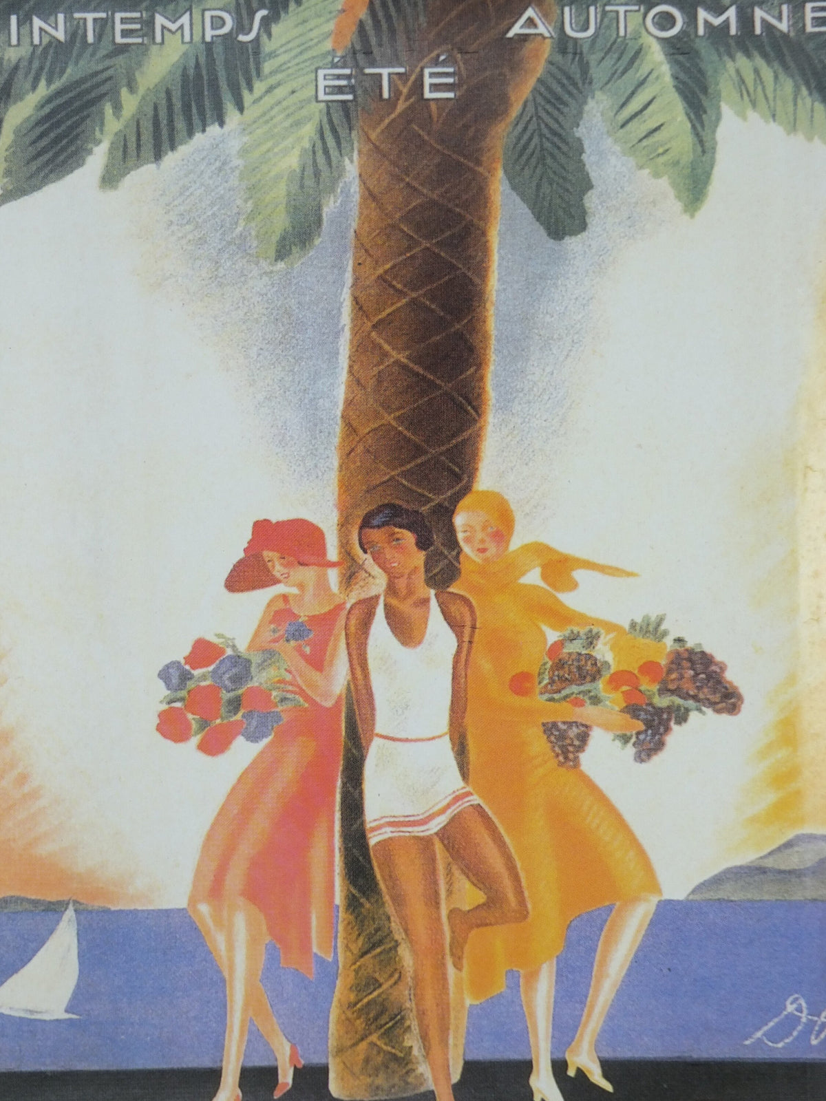 Cannes Cote d'Azure Poster, Palm Beach Casino on the French Riviera, reproduction from the 1980s, wall art decor