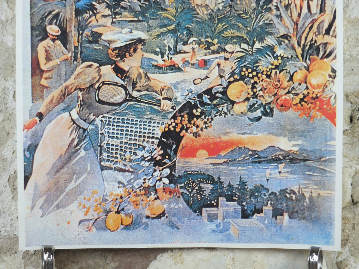 L'Hiver Cannes Cote d'Azure Poster, Hotel des Pins on the French Riviera, reproduction from the 1980s, wall art decor