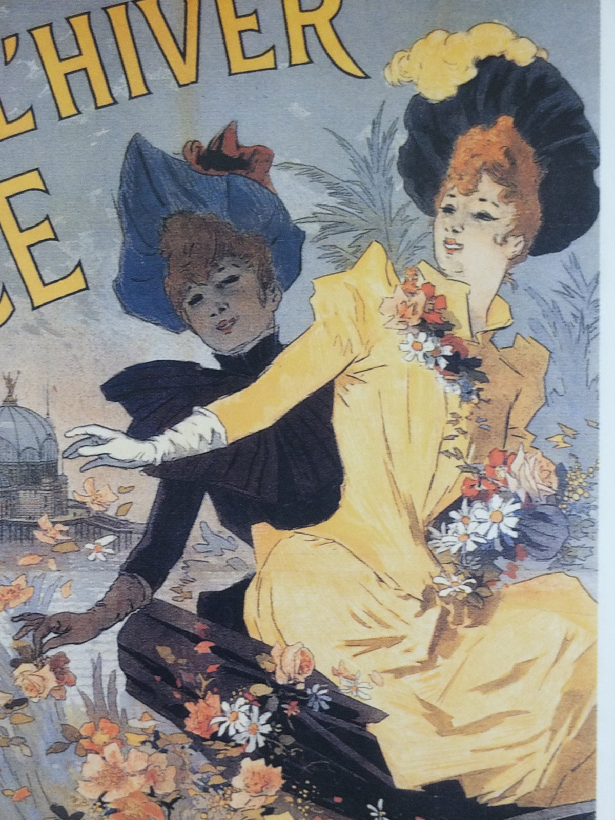 L'Hiver Nice Cote d'Azure Poster, Pier Pavillion on the French Riviera, reproduction from the 1980s, wall art decor