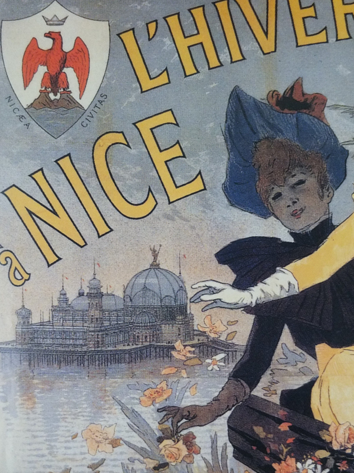 L'Hiver Nice Cote d'Azure Poster, Pier Pavillion on the French Riviera, reproduction from the 1980s, wall art decor